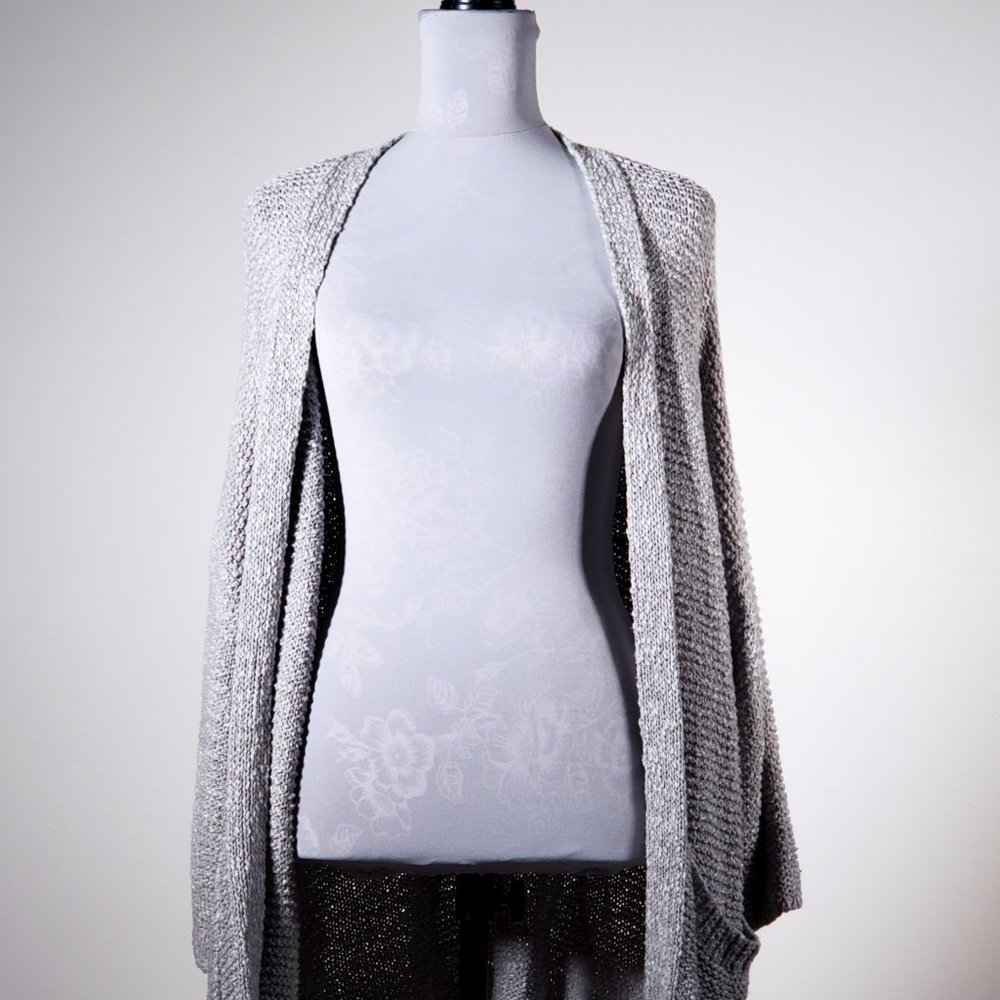 Aerie Light Gray Pocket Cardigan